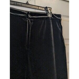 Black Velour Pants Women's Sz XL High Rise Stretch Comfort Wide Leg Day To Night